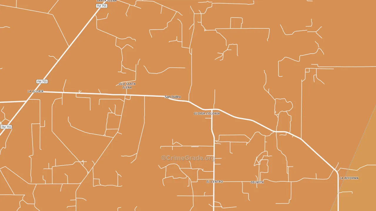 San Isidro, TX Map of Theft Rates