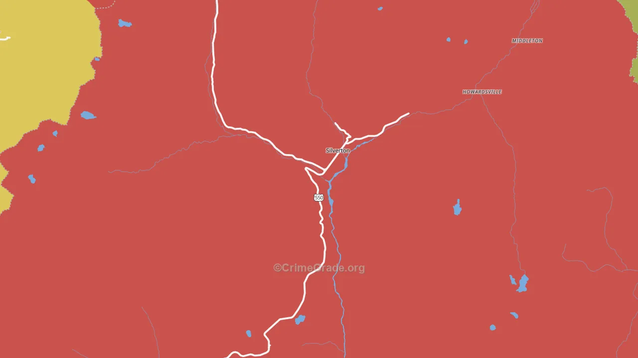 San Juan County, CO Map of Theft Rates