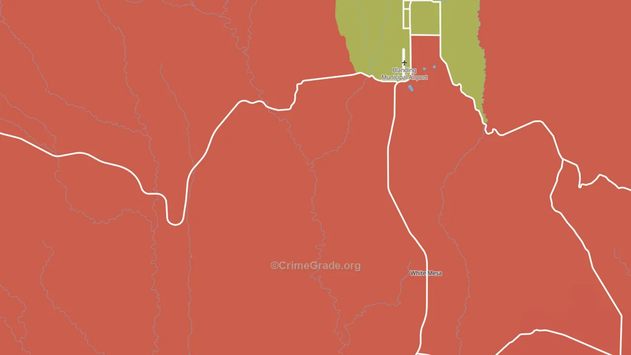 San Juan County, UT Map of Theft Rates