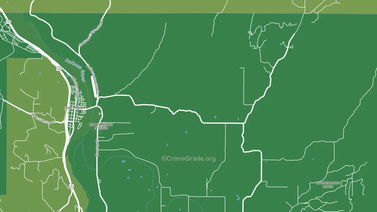San Lawrence Terrace, CA Map of Theft Rates