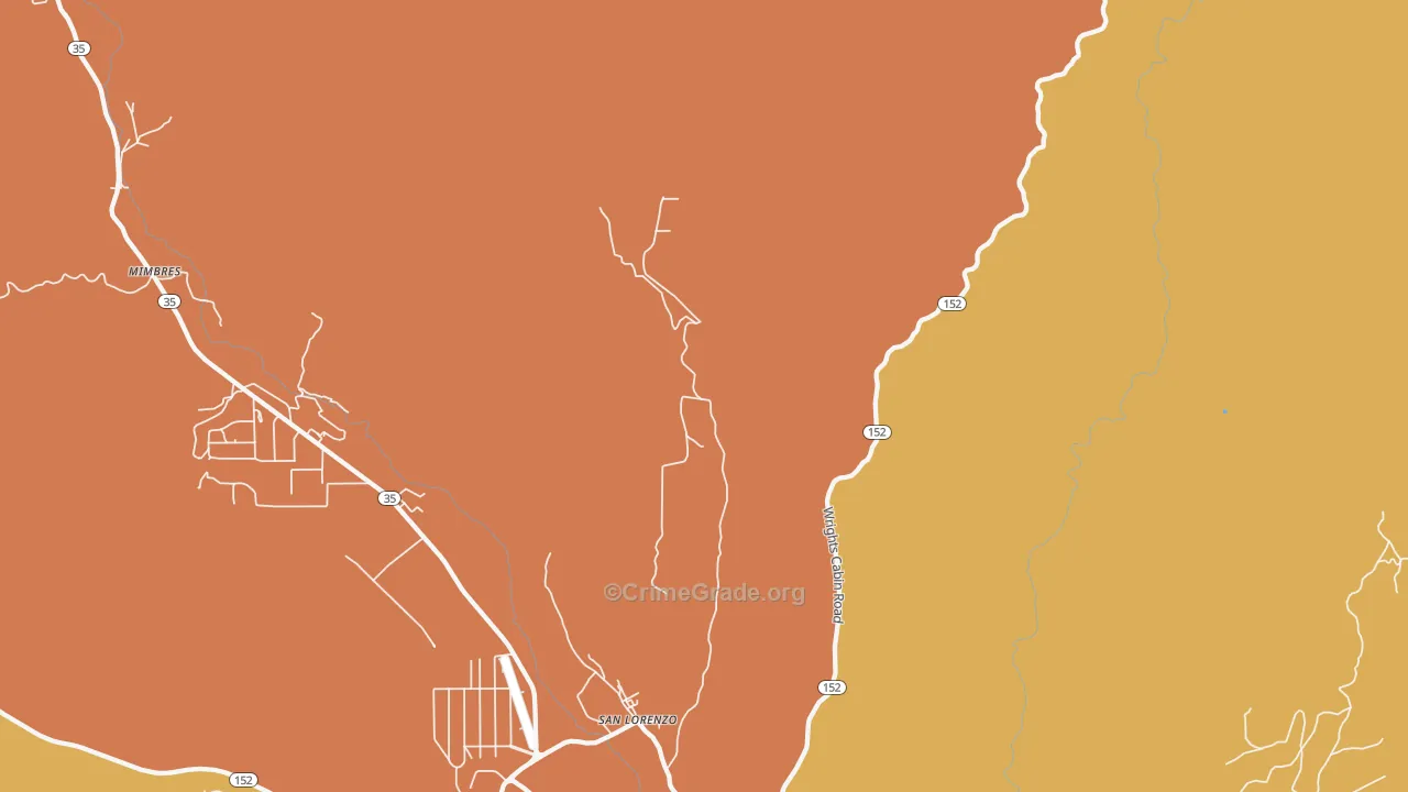 San Lorenzo, NM Map of Theft Rates
