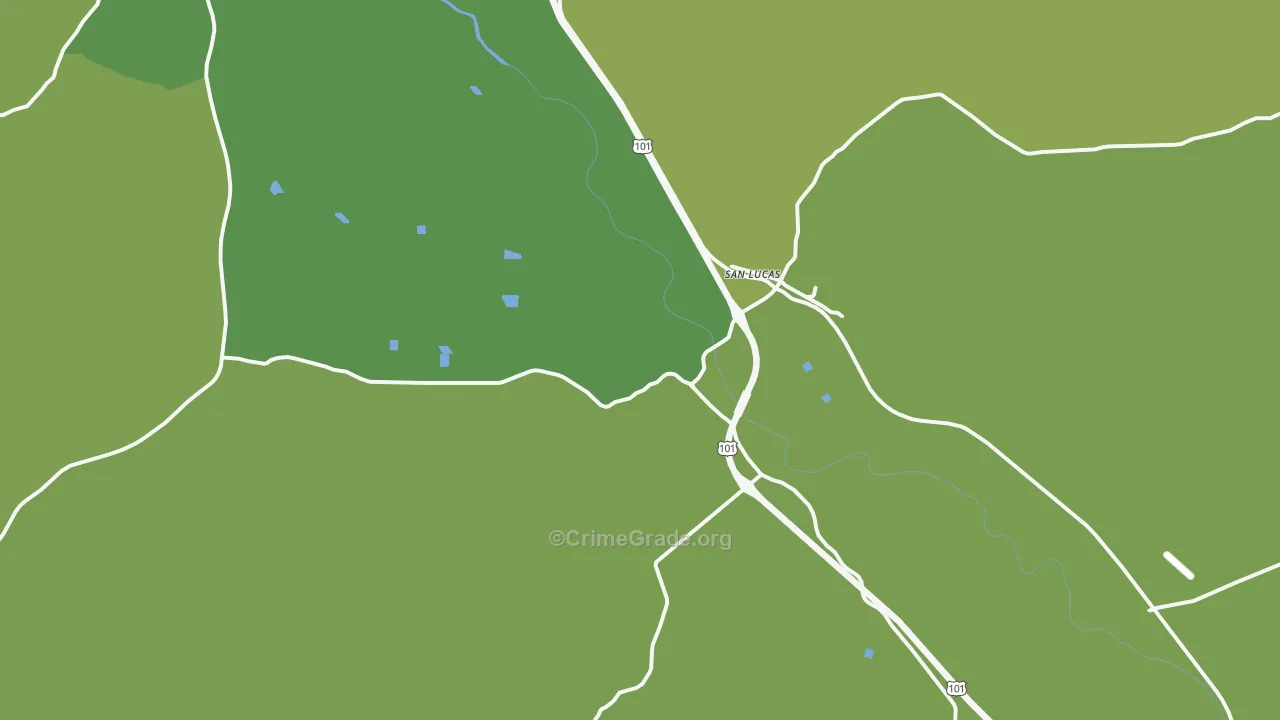 San Lucas, CA Map of Theft Rates