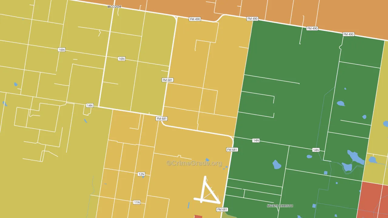 San Manuel-Linn, TX Map of Theft Rates