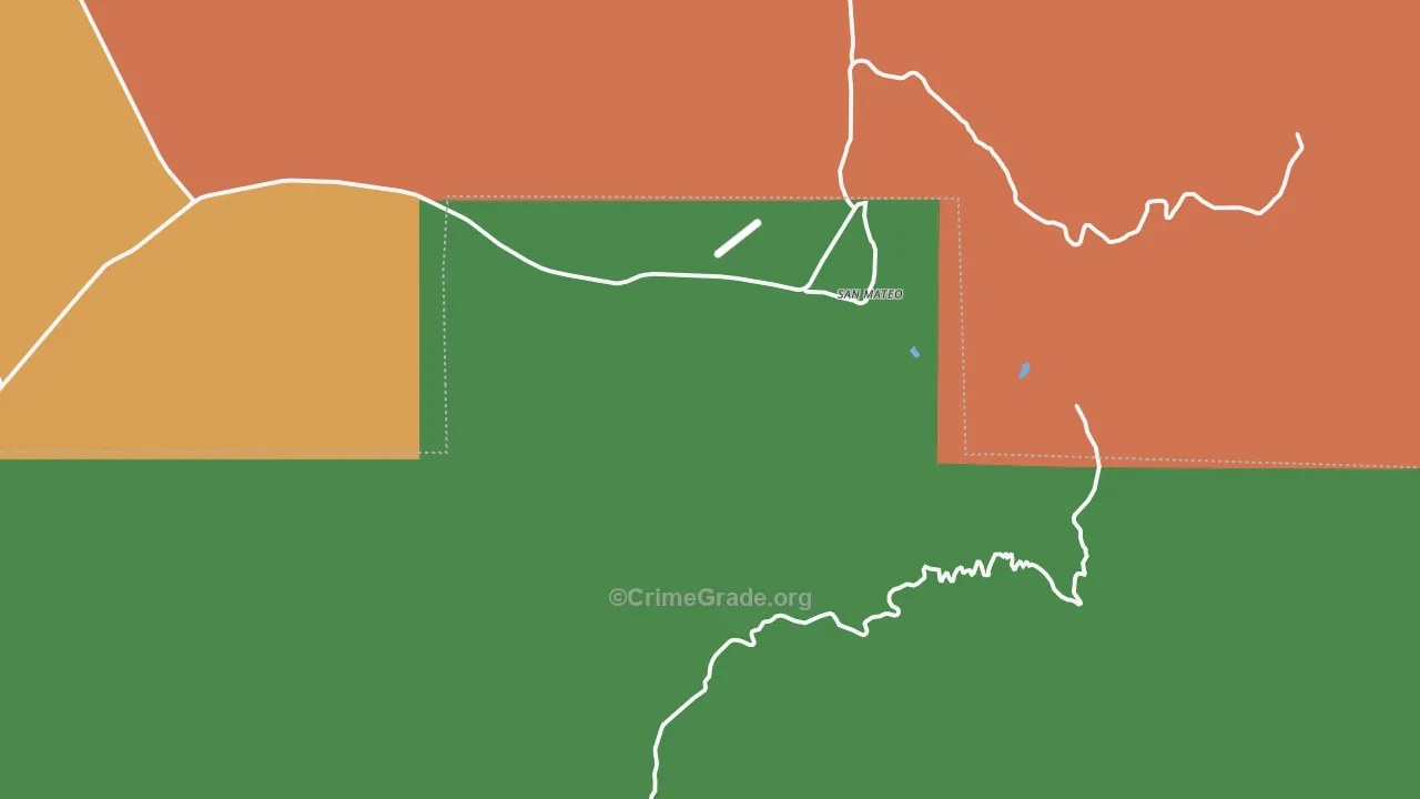 San Mateo, NM Map of Theft Rates