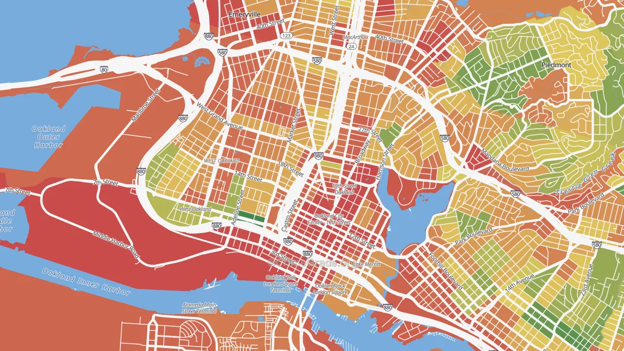 San Pablo Gateway, Oakland, CA Map of Theft Rates