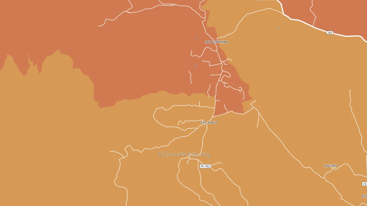 San Pablo, NM Map of Theft Rates