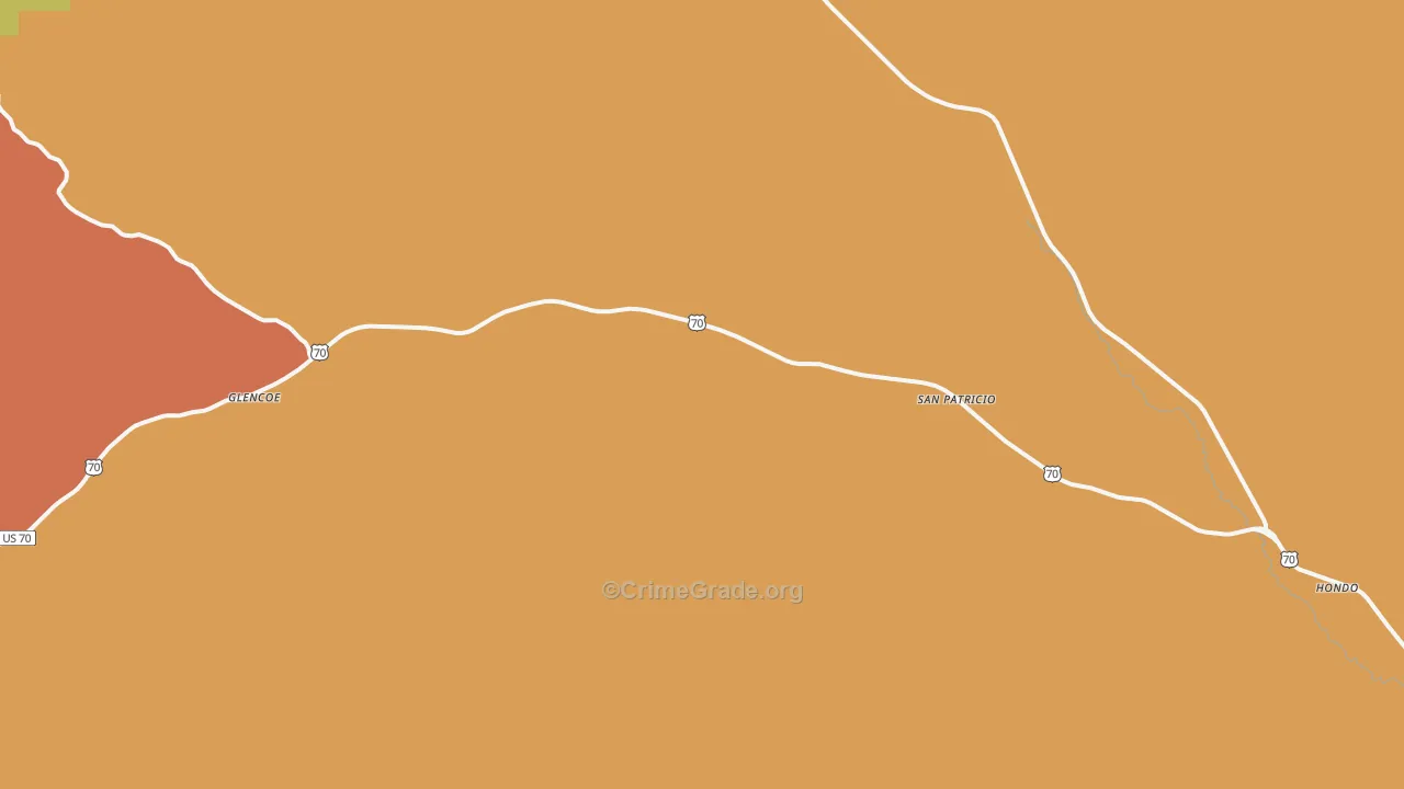 San Patricio, NM Map of Theft Rates