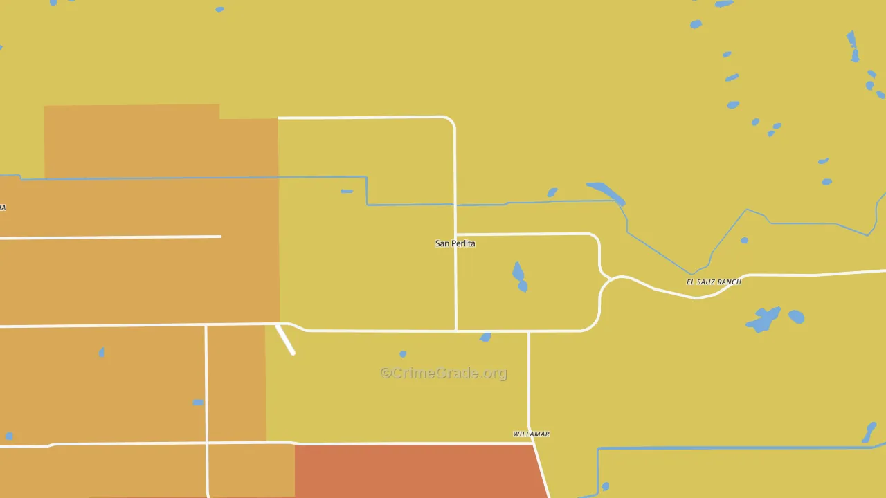 San Perlita, TX Map of Theft Rates