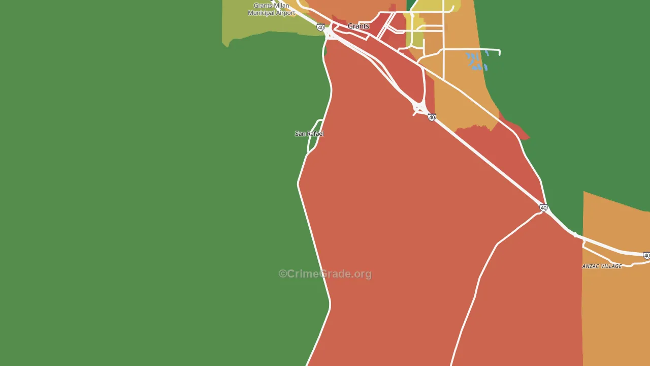 San Rafael, NM Map of Theft Rates