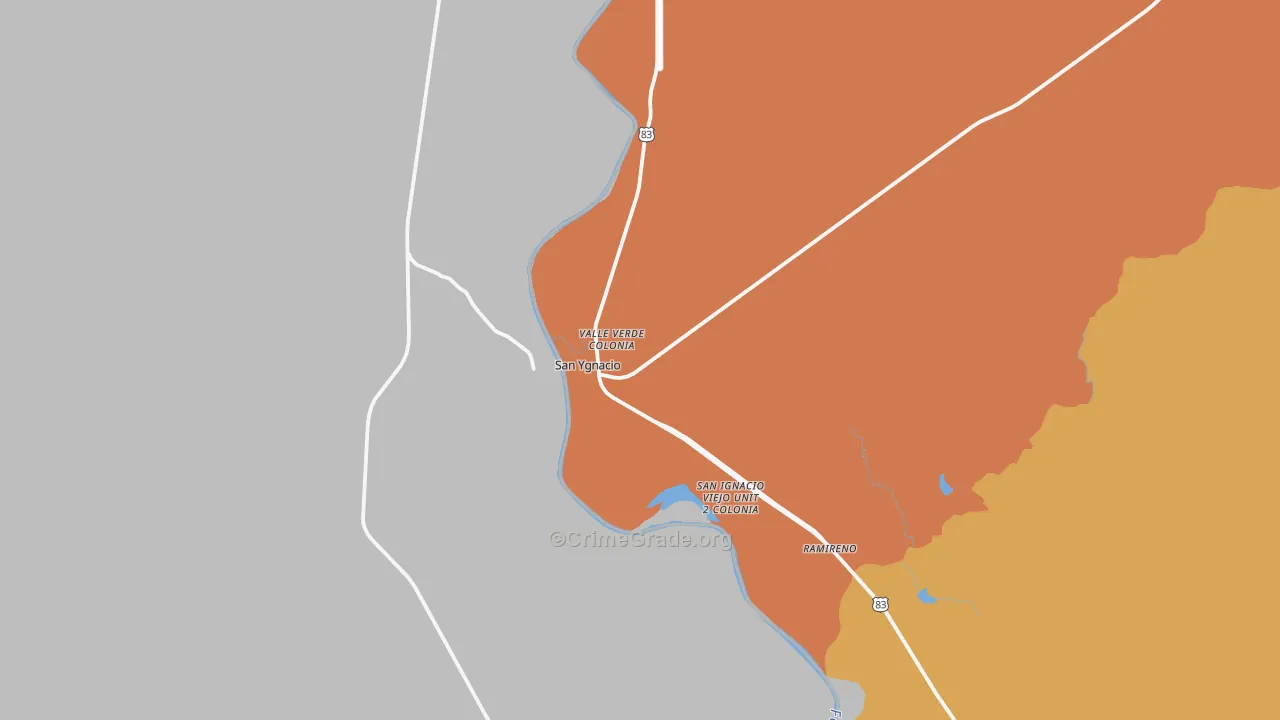 San Ygnacio, TX Map of Theft Rates