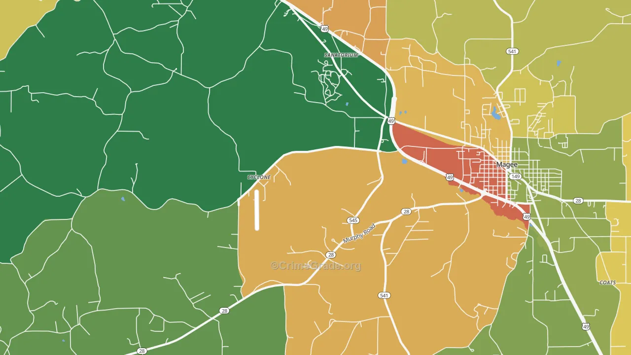 Sanatorium, MS Map of Theft Rates