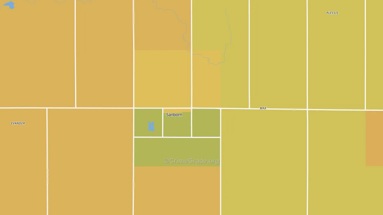Sanborn, IA Map of Theft Rates