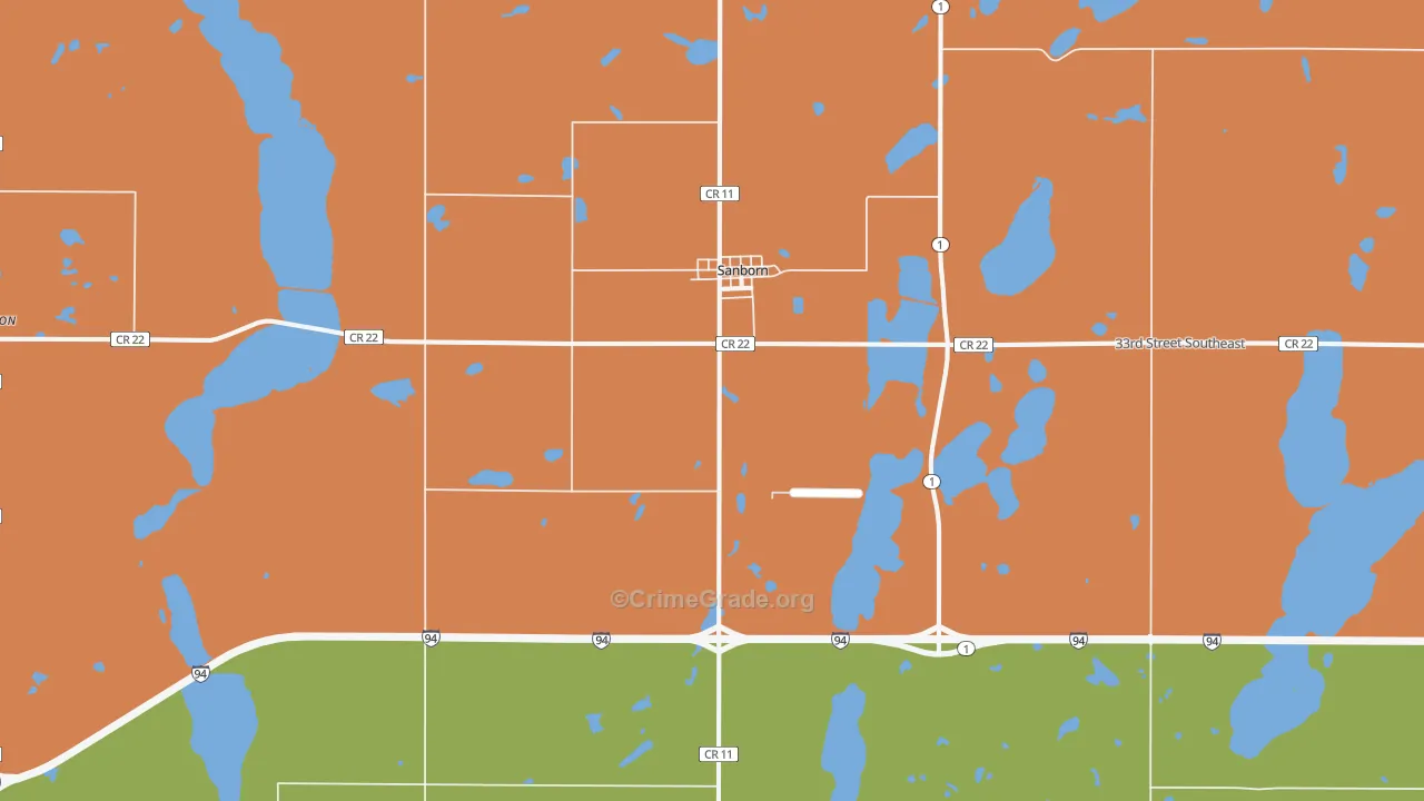 Sanborn, ND Map of Theft Rates