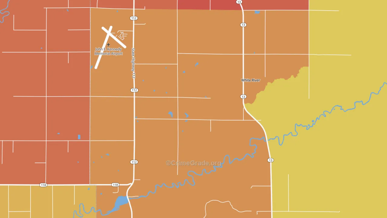 Sanborn, WI Map of Theft Rates