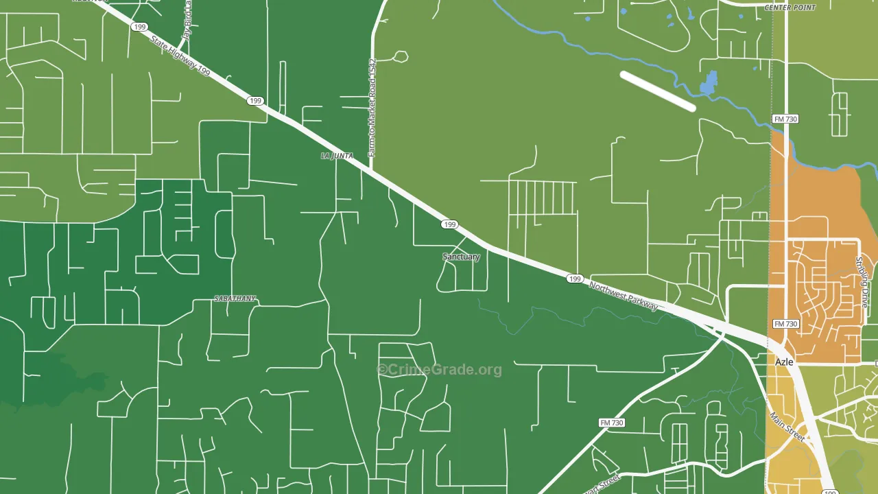 Sanctuary, TX Map of Theft Rates