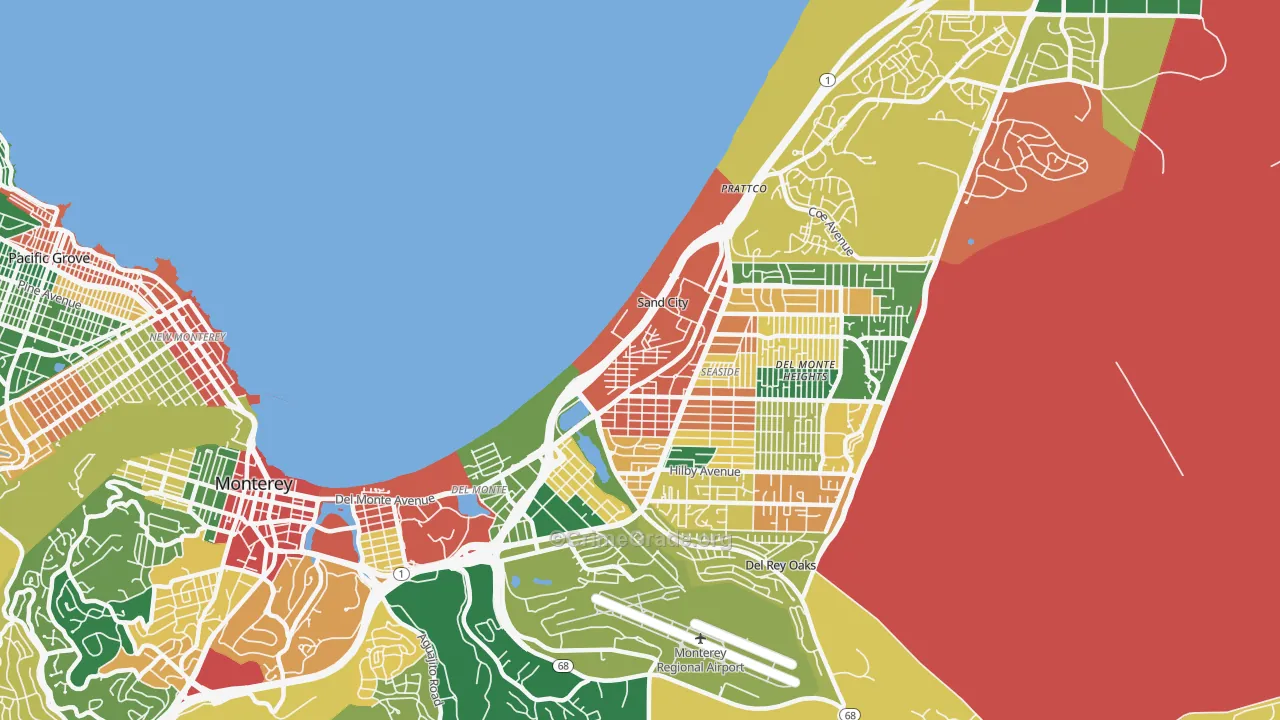 Sand City, CA Map of Theft Rates