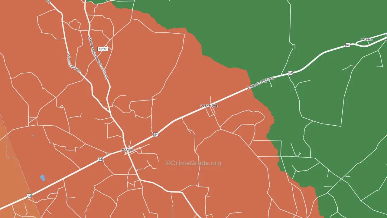 Sand Hill, GA Map of Theft Rates