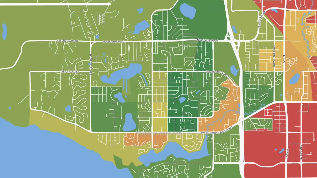 Sand Lake, Anchorage, AK Map of Theft Rates