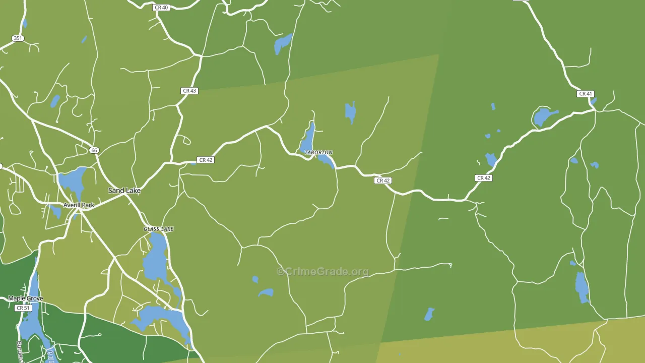 Sand Lake, NY Map of Theft Rates