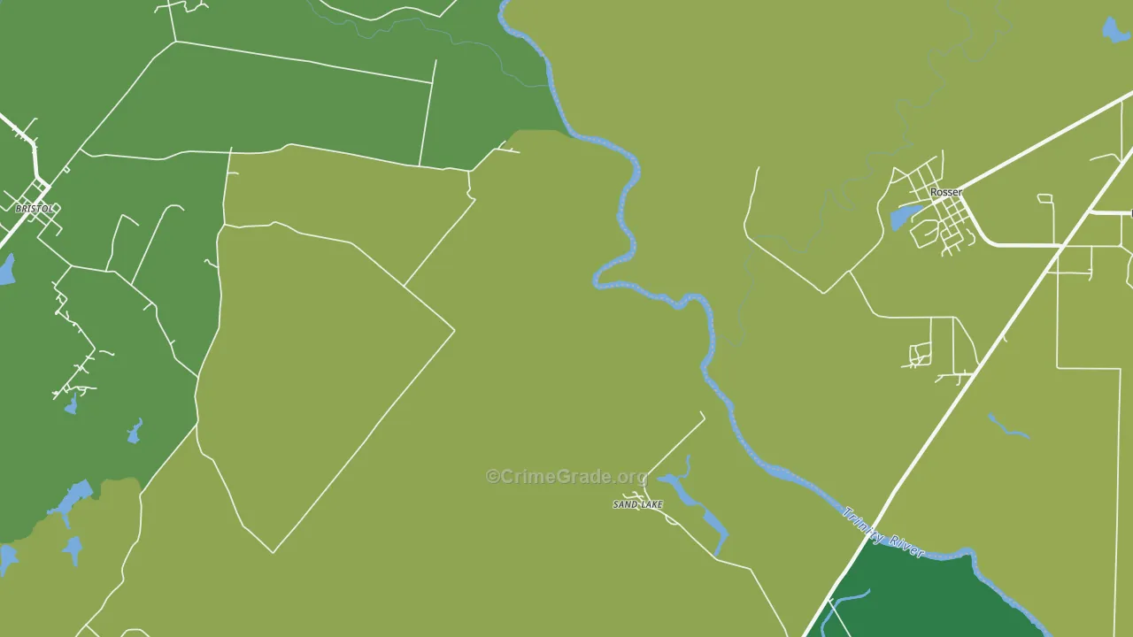 Sand Lake, TX Map of Theft Rates