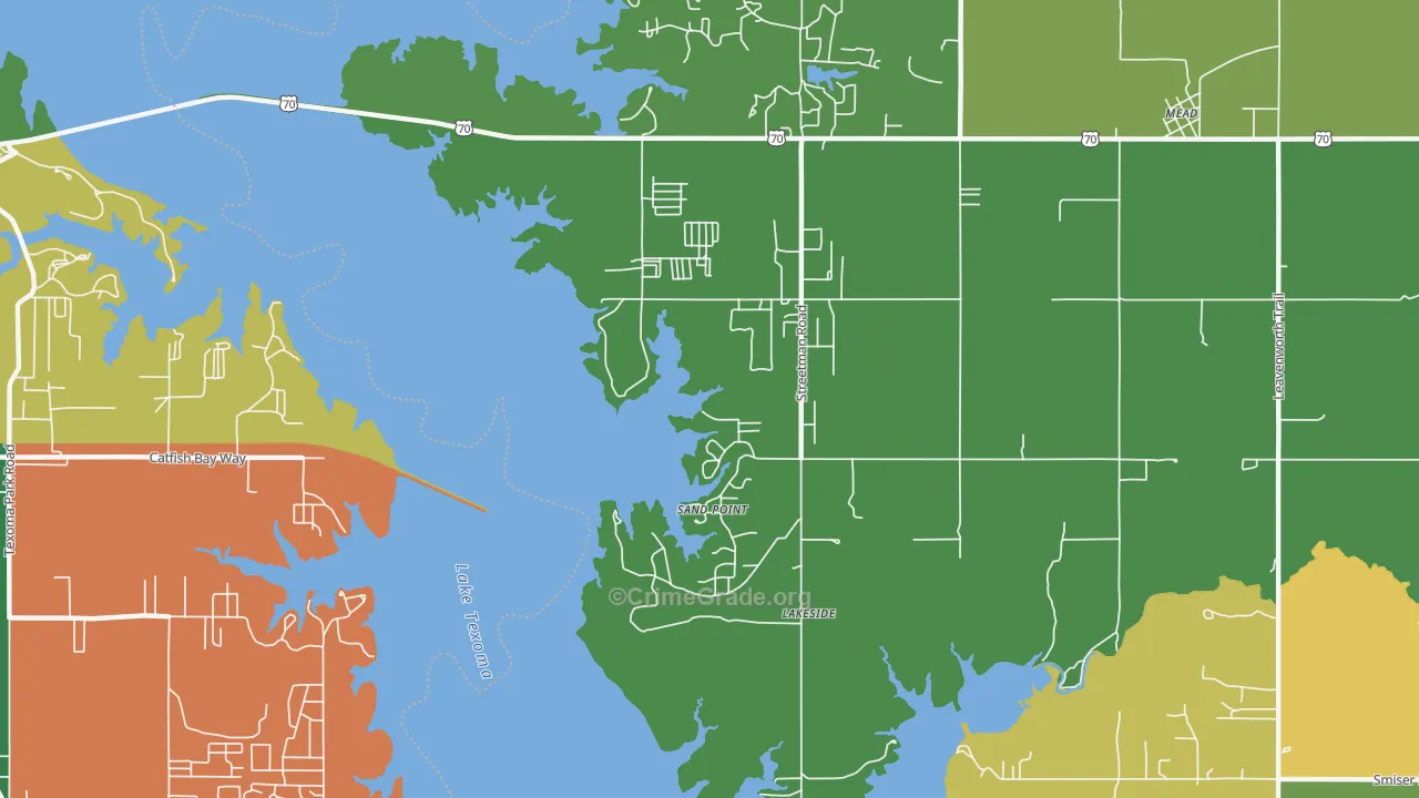 Sand Point, OK Map of Theft Rates