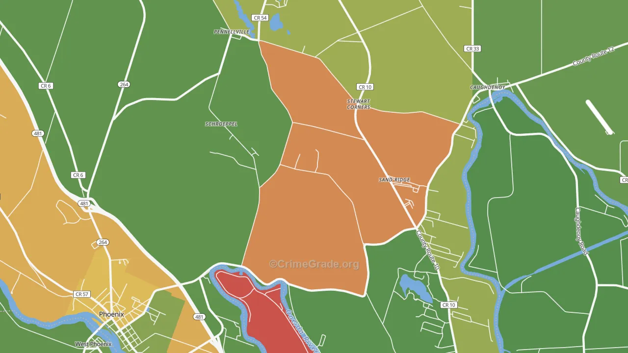 Sand Ridge, NY Map of Theft Rates
