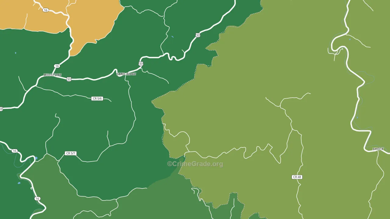 Sand Ridge, WV Map of Theft Rates