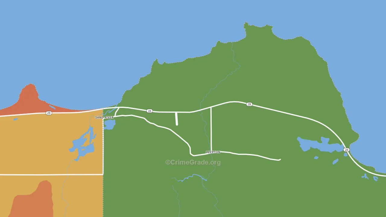 Sand River, MI Map of Theft Rates