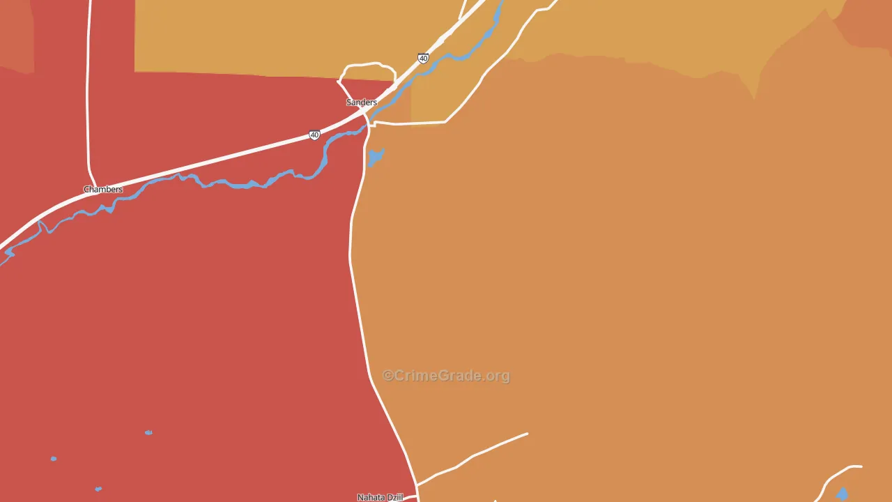 Sanders, AZ Map of Theft Rates