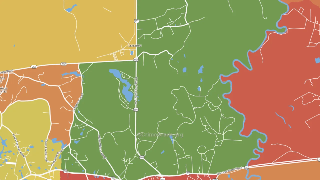 Sanders Corner, SC Map of Theft Rates