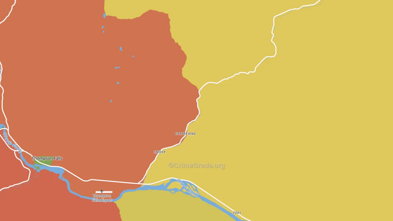 Sanders County, MT Map of Theft Rates