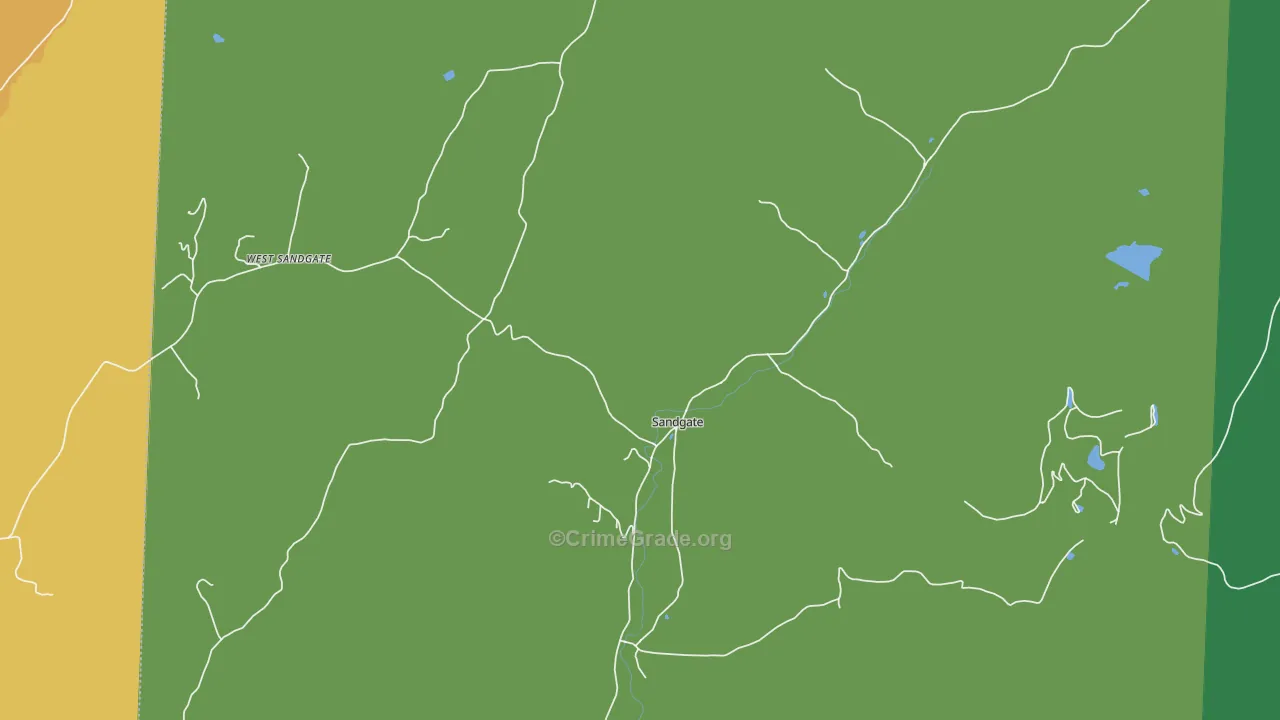 Sandgate, VT Map of Theft Rates