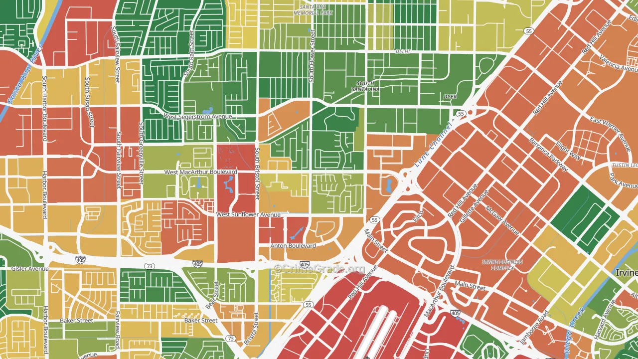 Sandpointe, Santa Ana, CA Map of Theft Rates