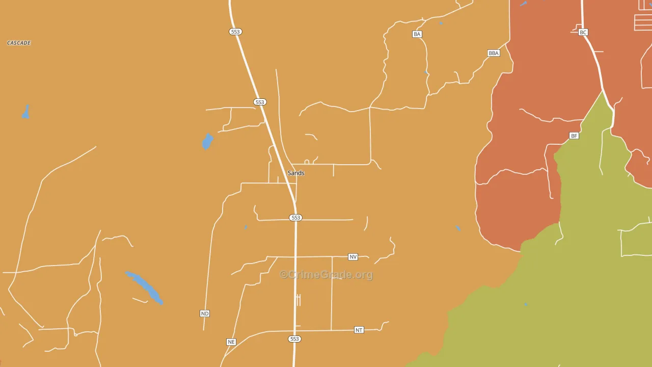 Sands, MI Map of Theft Rates