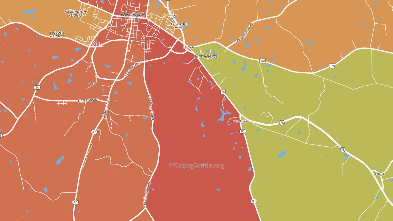 Sandtown, GA Map of Theft Rates