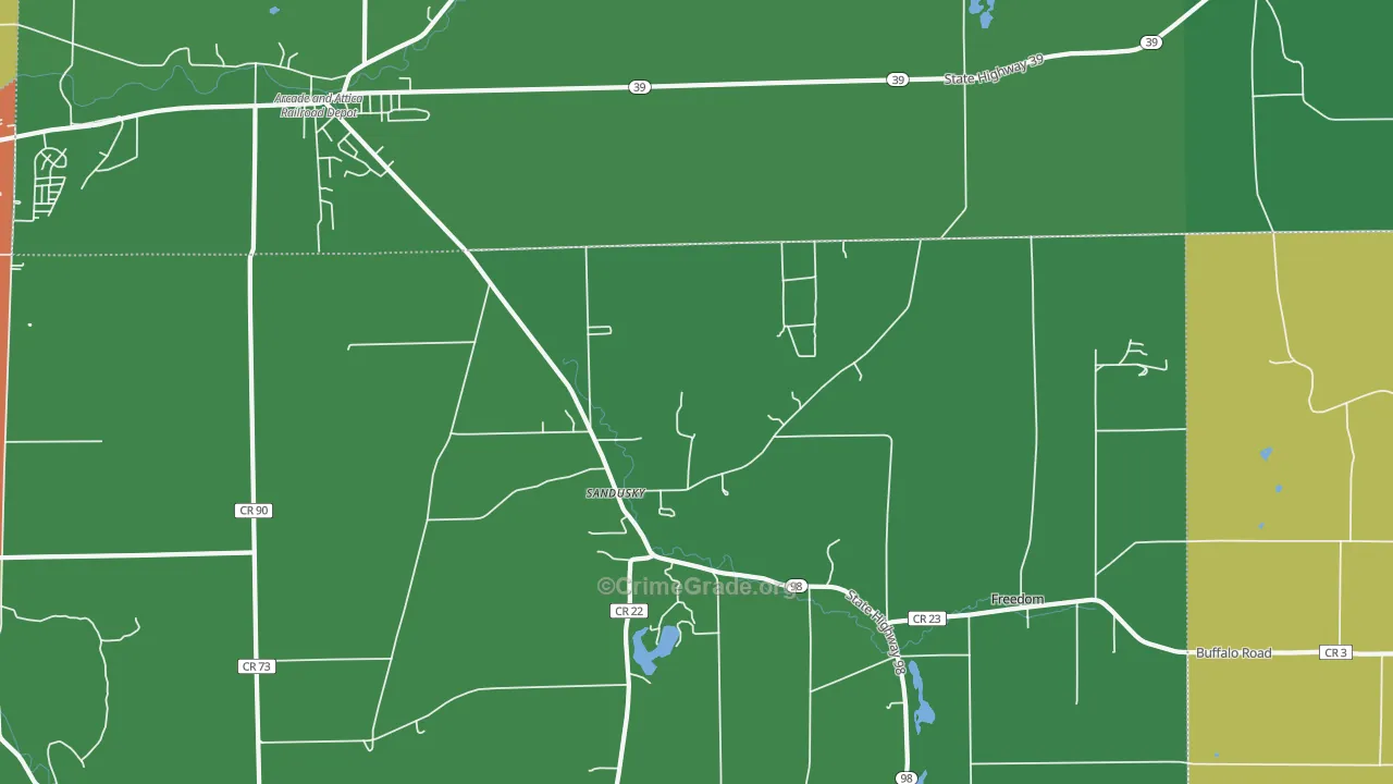 Sandusky, NY Map of Theft Rates