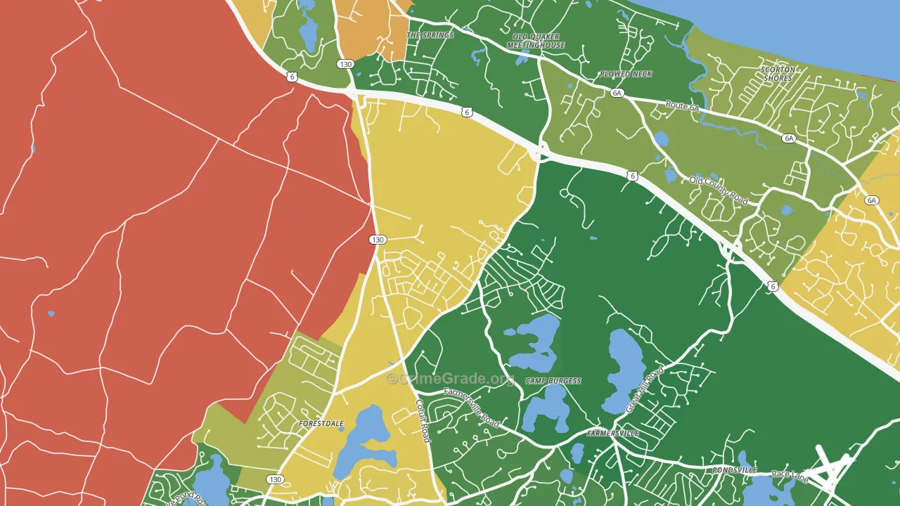 Sandwich, MA Map of Theft Rates