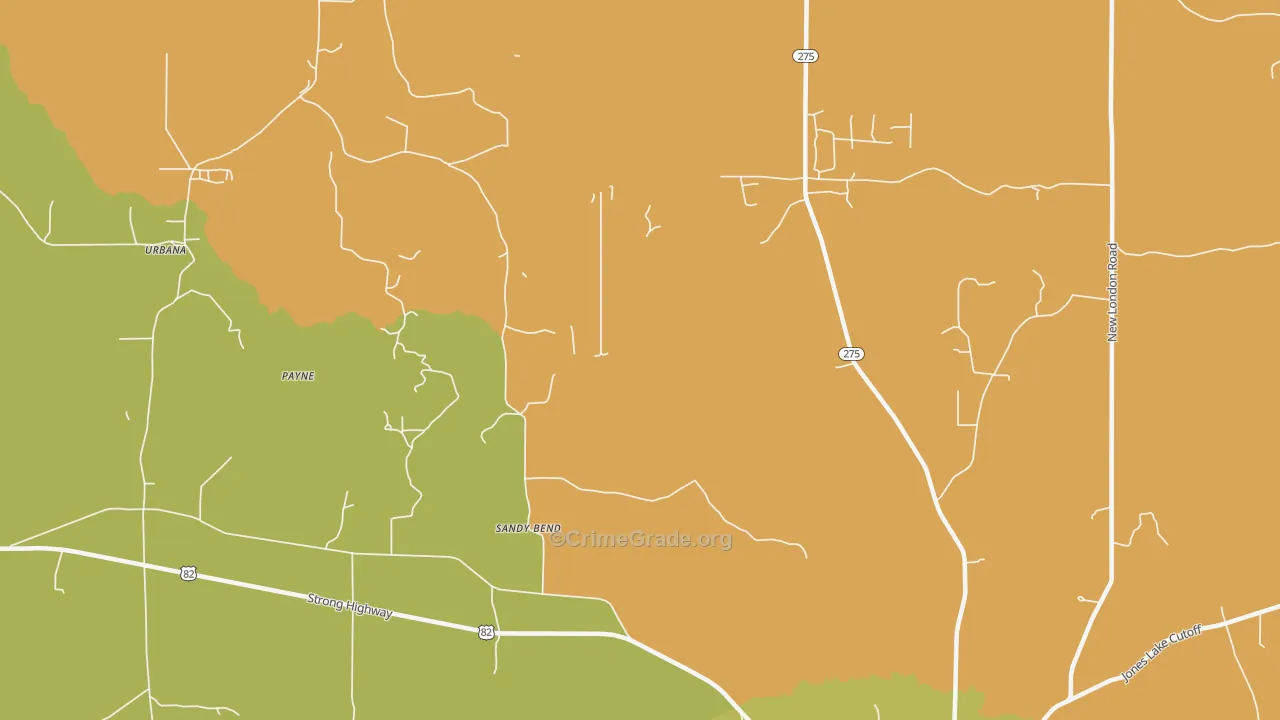 Sandy Bend, AR Map of Theft Rates