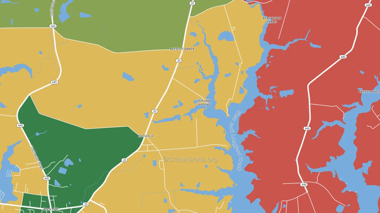 Sandy Bottom, MD Map of Theft Rates