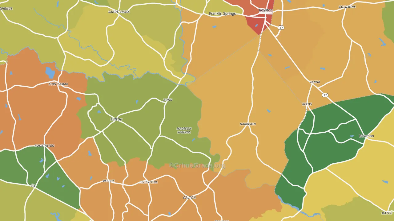 Sandy Cross, GA Map of Theft Rates