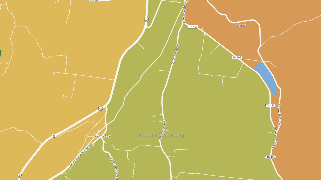 Sandy Hook, TN Map of Theft Rates