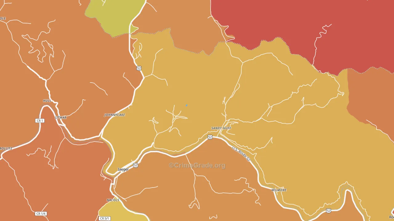 Sandy Huff, WV Map of Theft Rates