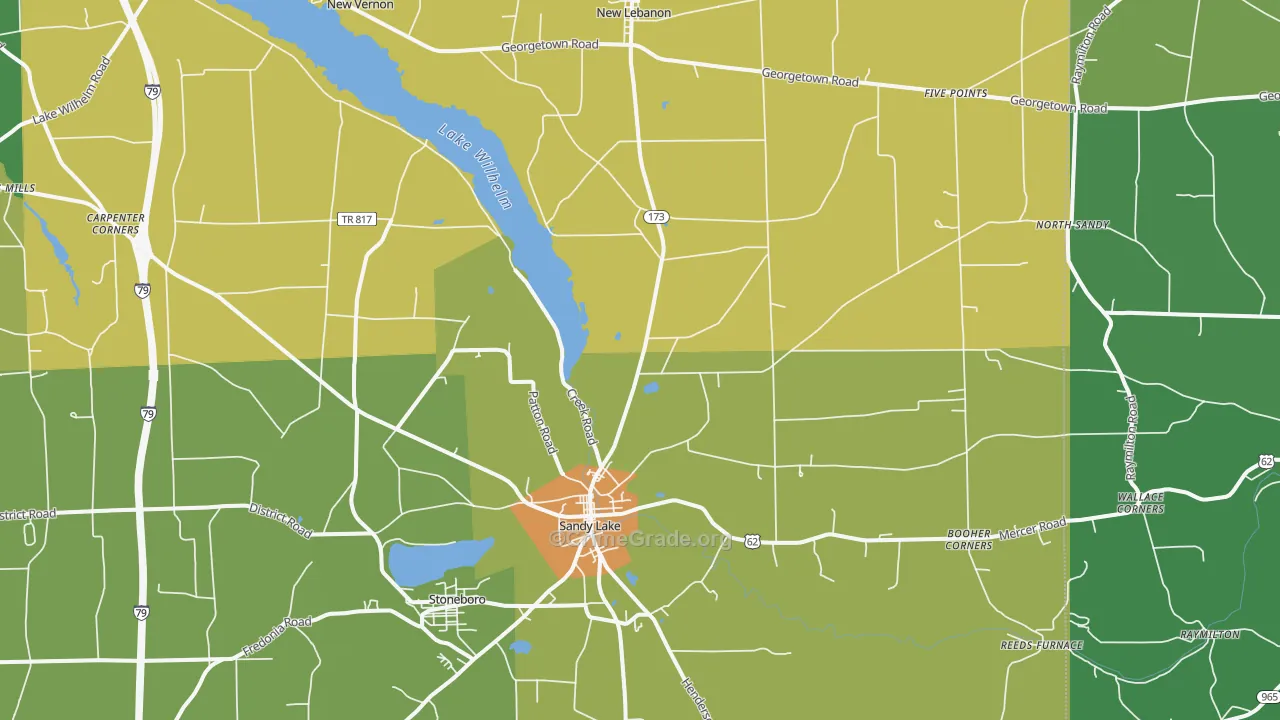 Sandy Lake, PA Map of Theft Rates