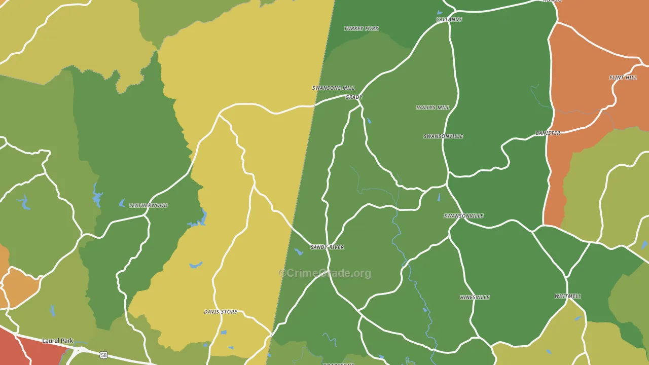 Sandy Level, VA Map of Theft Rates