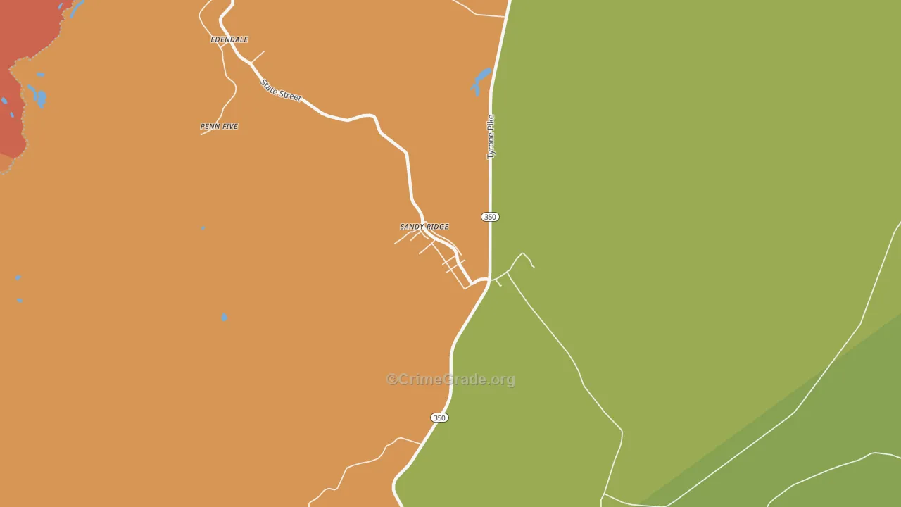 Sandy Ridge, PA Map of Theft Rates