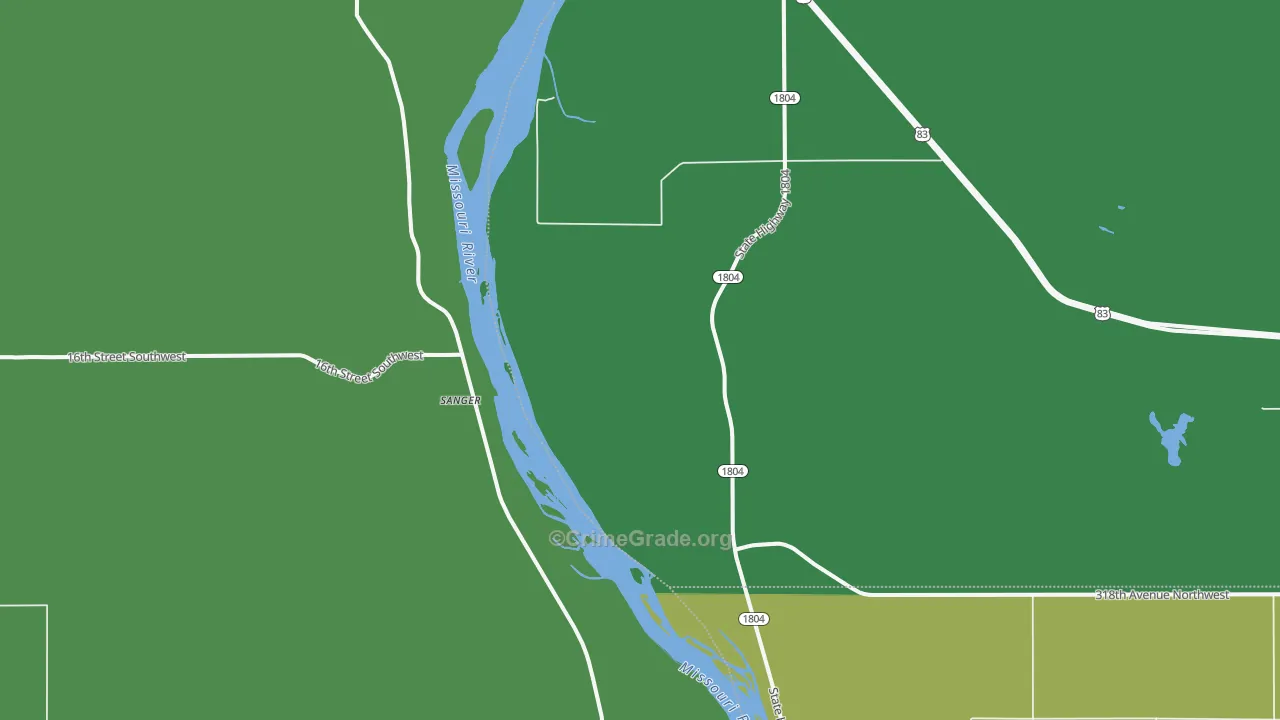 Sanger, ND Map of Theft Rates