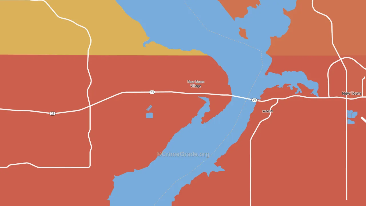 Sanish, ND Map of Theft Rates