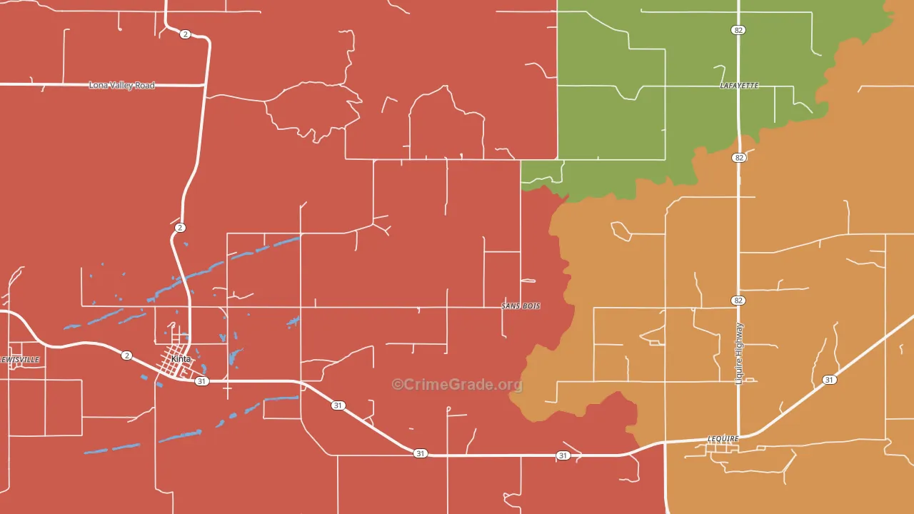 Sans Bois, OK Map of Theft Rates