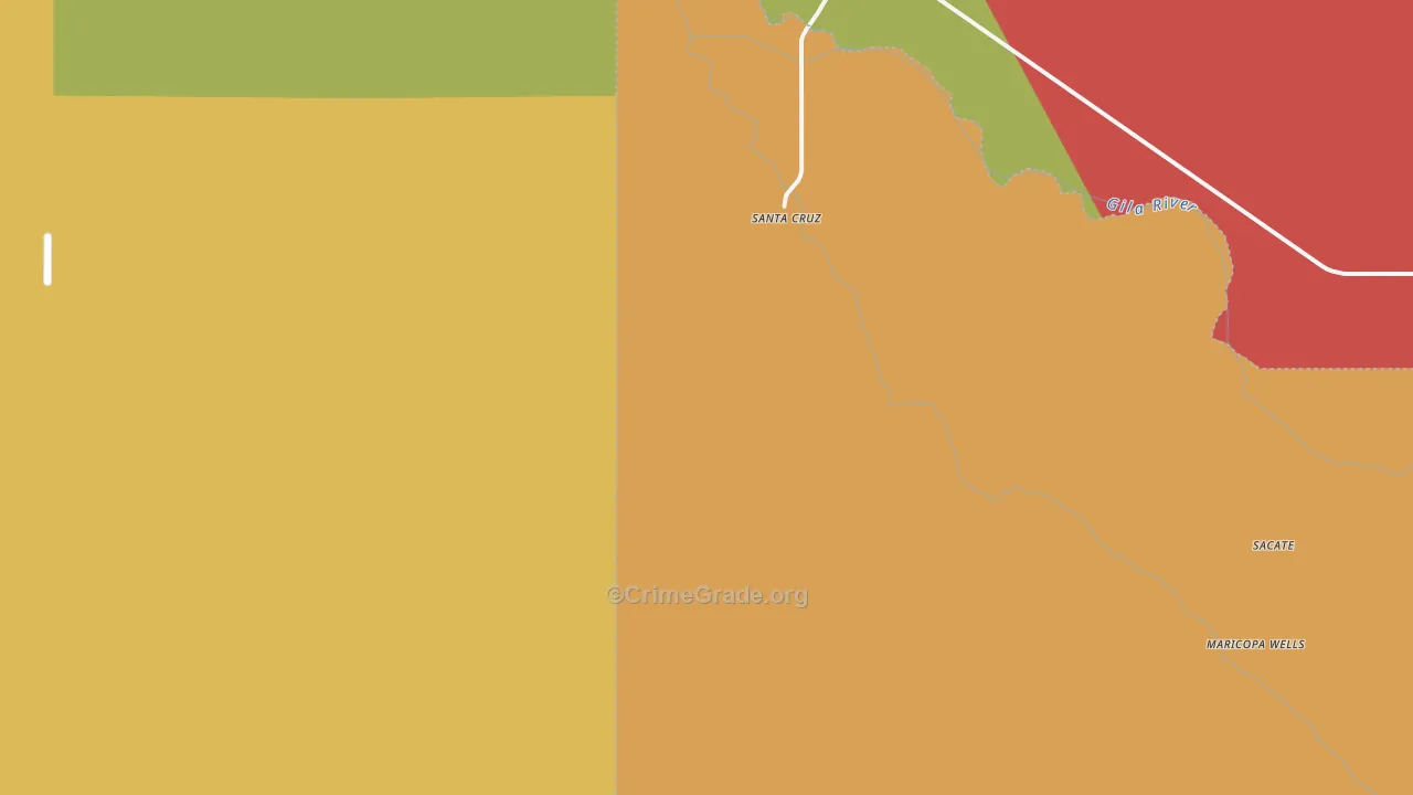 Santa Cruz, AZ Map of Theft Rates
