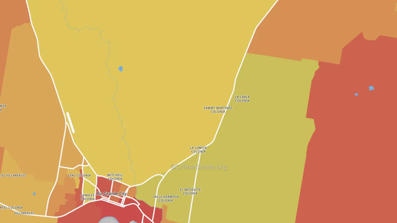 Santa Cruz, TX Map of Theft Rates